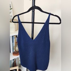 Express Navy Blue Ribbed Sweater Cami